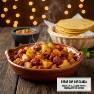Papas con longaniza