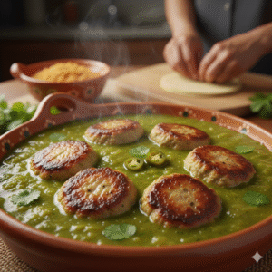 Tortitas de Carne en Salsa Verde